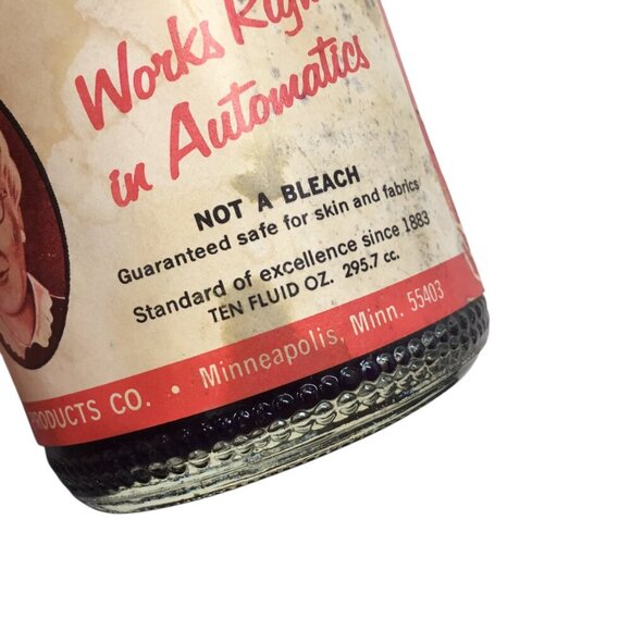 Mrs. Stewarts Liquid Bluing Vtg Laundry Whitening 10 oz Glass Bottle Luther Ford - Picture 6 of 9